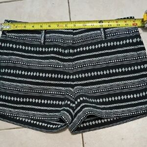LOFT Black and White Geometric Bermudas